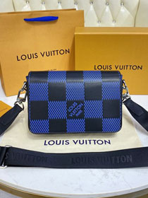 Louis vuitton original calfskin studio messenger bag N50037 blue