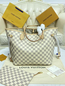 Louis vuitton original damier azur neverfull mm N41361 beige