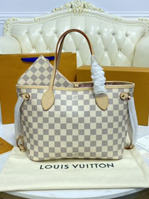 Louis vuitton original damier azur neverfull pm N41363 pink