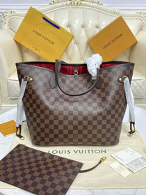 Louis vuitton original damier ebene neverfull mm N41358 red