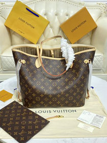 Louis vuitton original monogram canvas neverfull mm M40995 beige