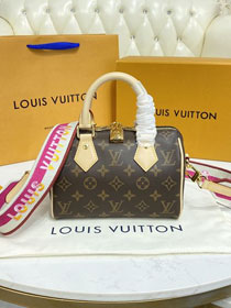 Louis vuitton original monogram canvas speedy 20 M45948 rose red