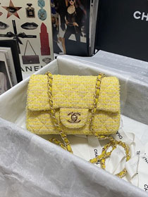 CC original tweed mini flap bag A69900 yellow