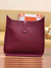 Hermes original togo leather evelyne pm shoulder bag E29 wine