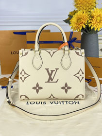 Louis vuitton original embossed calfskin onthego pm M45658 white