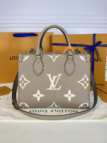 Louis vuitton original embossed calfskin onthego pm m45779 grey