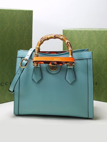 2022 GG original calfskin diana small tote bag 660195 blue