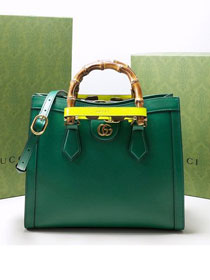 2022 GG original calfskin diana small tote bag 660195 green