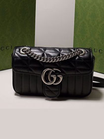 2022 GG original calfskin marmont mini bag 446744 black