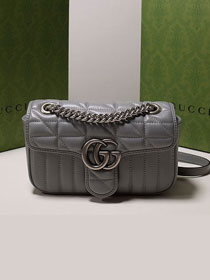 2022 GG original calfskin marmont mini bag 446744 grey