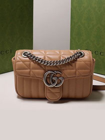 2022 GG original calfskin marmont mini bag 446744 rose beige