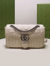 2022 GG original calfskin marmont small shoulder bag 443497 white