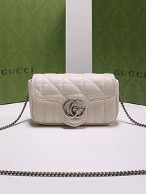 2022 GG original calfskin marmont super mini bag 476433 white