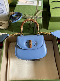 2022 GG original calfskin mini top handle bag 686864 blue