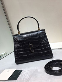 Valextra original crocodile calfskin iside mini bag 36028 black