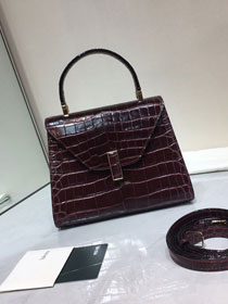 Valextra original crocodile calfskin iside mini bag 36028 burgundy