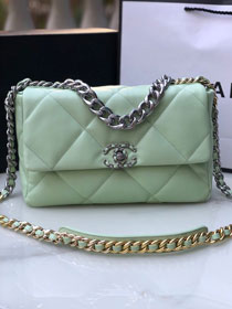 CC original lambskin 19 medium flap bag AS1161 light green