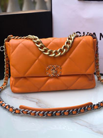 CC original lambskin 19 medium flap bag AS1161 orange