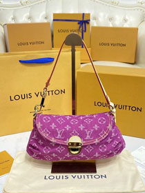 Louis vuitton original denim shoulder bag M95050 rose red