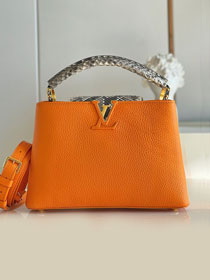 Louis vuitton original calfskin capucines BB handbag M48865 orange