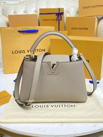 Louis vuitton original calfskin capucines BB handbag M53963 grey