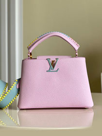 Louis vuitton original calfskin capucines BB handbag M57941 pink