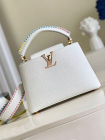 Louis vuitton original calfskin capucines BB handbag M57941 white