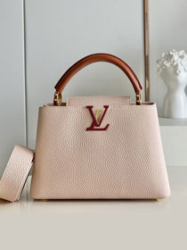 Louis vuitton original calfskin capucines BB handbag M59253 apricot