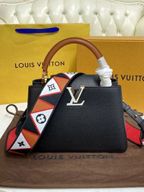 Louis vuitton original calfskin capucines BB handbag M59265 black