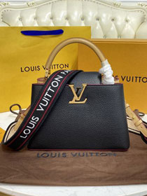 Louis vuitton original calfskin capucines BB handbag M59266 black