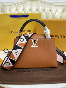 Louis vuitton original calfskin capucines BB handbag M59266 caramel