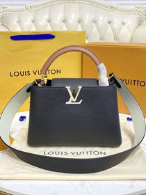 Louis vuitton original calfskin capucines BB handbag M59653 black&brown