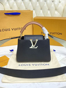 Louis vuitton original calfskin capucines mini handbag M55985 black