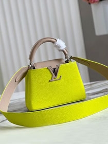 Louis vuitton original calfskin capucines mini handbag M55985 lemon yellow