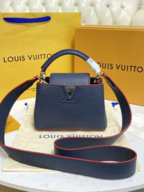 Louis vuitton original calfskin capucines mini handbag M55985 navy blue