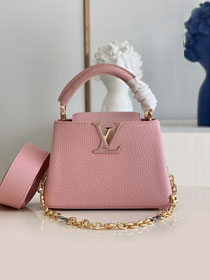 Louis vuitton original calfskin capucines mini handbag M55986 pink