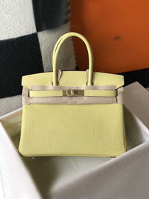 Hermes original togo leather birkin 30 bag H30-1 jaune poussin