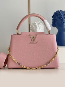 Louis vuitton original calfskin capucines mm handbag M48865 pink