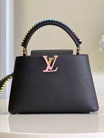 Louis vuitton original calfskin capucines mm handbag M57672 black