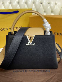 Louis vuitton original calfskin capucines mm handbag M58610 black