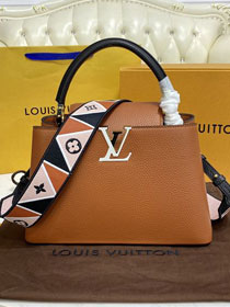 Louis vuitton original calfskin capucines mm handbag M58610 caramel