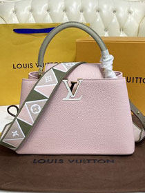 Louis vuitton original calfskin capucines mm handbag M58611 pink