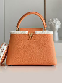 Louis vuitton original calfskin capucines mm handbag M59073 orange