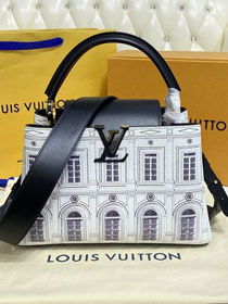 Louis vuitton original calfskin capucines mm handbag M59120 white