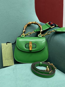 2022 GG original calfskin mini top handle bag 686864 green