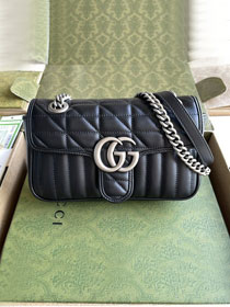 Top GG original calfskin marmont mini bag 446744 black