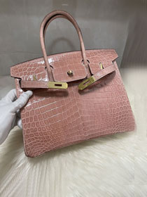 Top hermes handmade genuine 100% crocodile leather birkin 35 bag K350 terre cuite