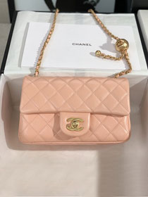 CC original lambskin flap bag AS1787 light pink