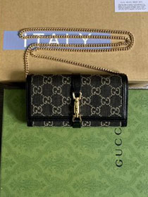 GG original denim jackie 1961 chain wallet 652681 black