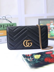 GG margaret original calfskin mini chain bag 488426 black